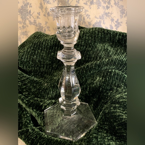 VTG 9" Heisey Imperial Old Williamsburg Clear Glass Candlestick - Picture 3 of 13